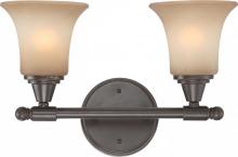 Nuvo 60/4162 - 2-Light Vanity Fixture in Vintage Bronze Finish with Auburn Beige Glass