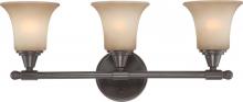 Nuvo 60/4163 - 3-Light Vanity Fixture in Vintage Bronze Finish with Auburn Beige Glass