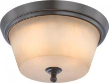 Nuvo 60/4172 - 2-Light Flush Mount Ceiling Light in Vintage Bronze Finish with Auburn Beige Glass