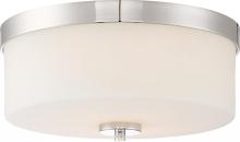 Nuvo 60/6231 - Denver - 2 Light Flush Mount with Satin White Glass - Polished Nickel Finish