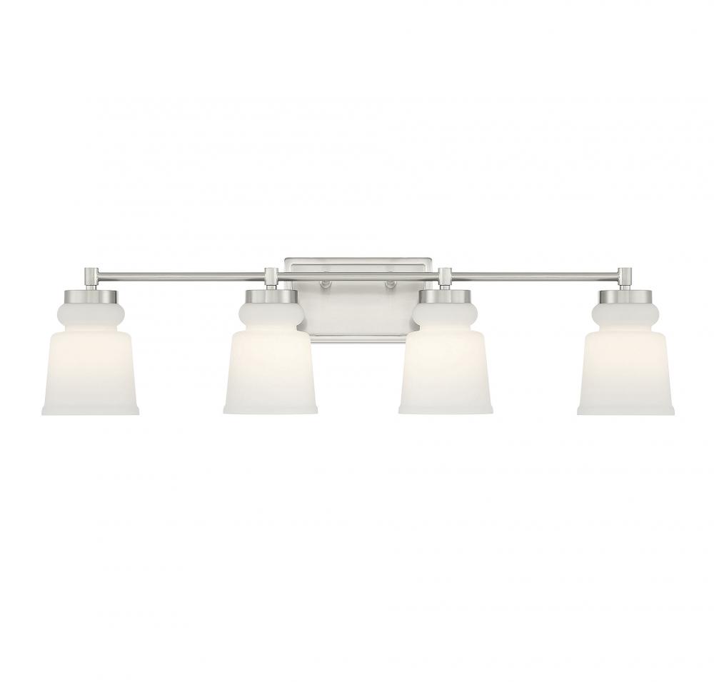 4-Light Bathroom Vanity Light in Brushed Nickel