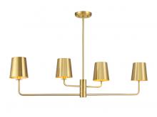 Savoy House Meridian M100127NB - 4-Light Linear Chandelier in Natural Brass