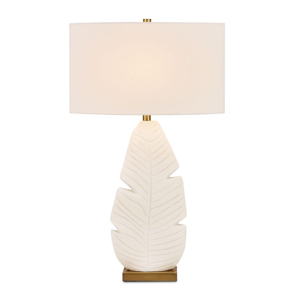 Uttermost Palm Leaf White Table Lamp