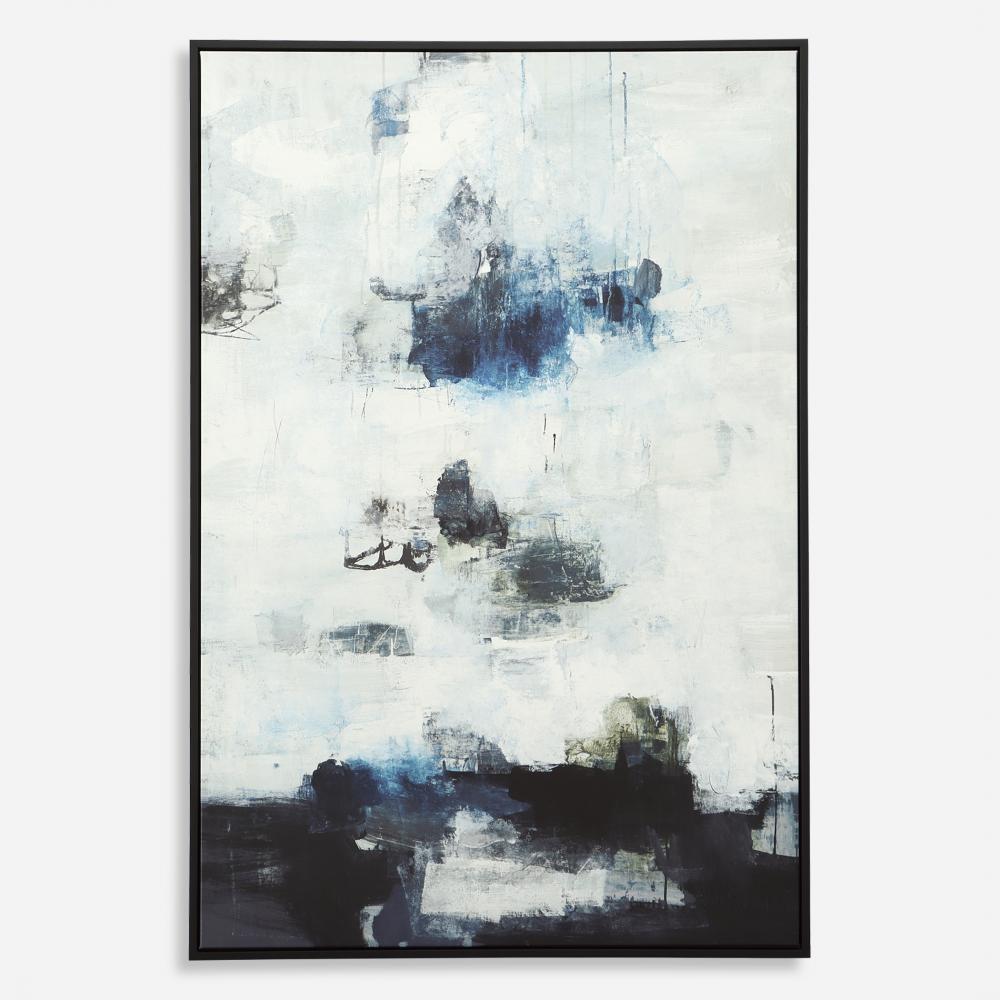 Black And Blue Framed Abstract Art