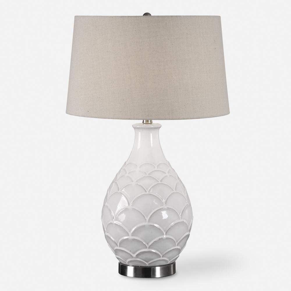 Uttermost Camellia Glossed White Table Lamp