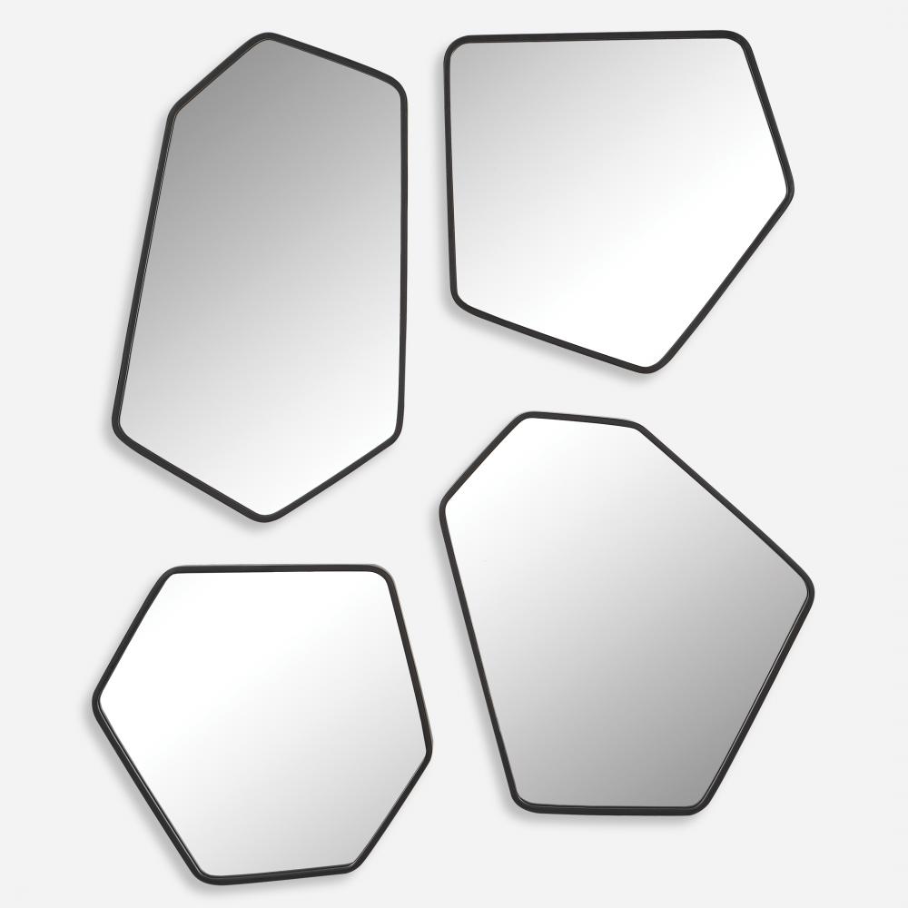 Uttermost Linneah Black Mirrors Set/4