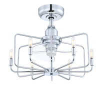 Fanimation FP3075CH - Influencer 22 inch Indoor Ceiling Fan with LED Bulb Light Kit - Chrome with Clear blades