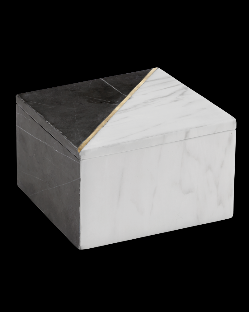 Deena Black & White Marble Box