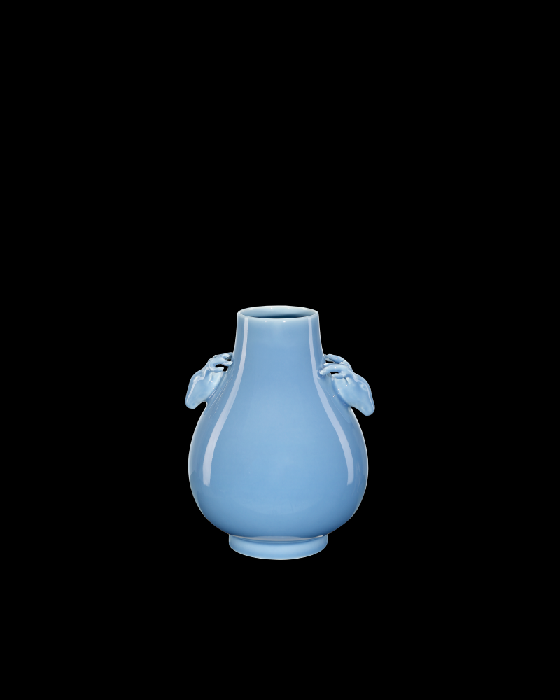 Sky Blue Deer Handles Vase