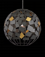 Currey 9000-1089 - Moon Night Gray & Gold Orb Chandelier